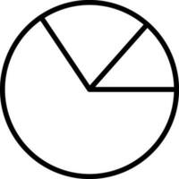 Black line art illustration of Three workflow pie chart icon. vector