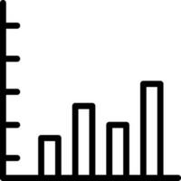 Line art illustration of Bar graph chart icon. vector