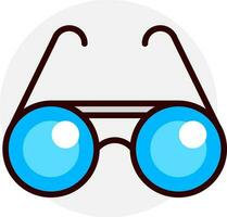 Glasses icon in blue and brown color. vector