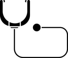 Flat style Stethoscope icon in black and white color. vector