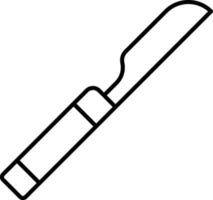 Black line art illustration of Surgery knife icon. vector