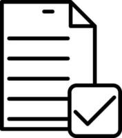 Check document paper icon in line art. vector