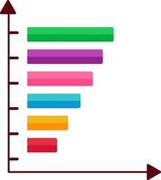 Vector Illustration of Colorful Horizontal Bar Graph Chart.