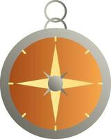 Ilustration Of Compass Icon In Brown And Gray Color. vector