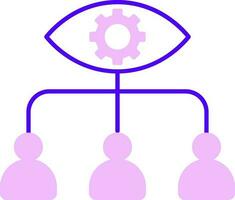 View setting user connection icon in flat style. vector