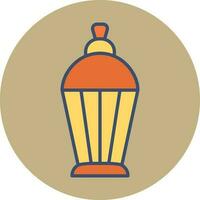 Orange and Yellow Arabic lamp icon in flat style. vector