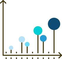 Blue and Black Five Option Graph Chart icon on white background. vector