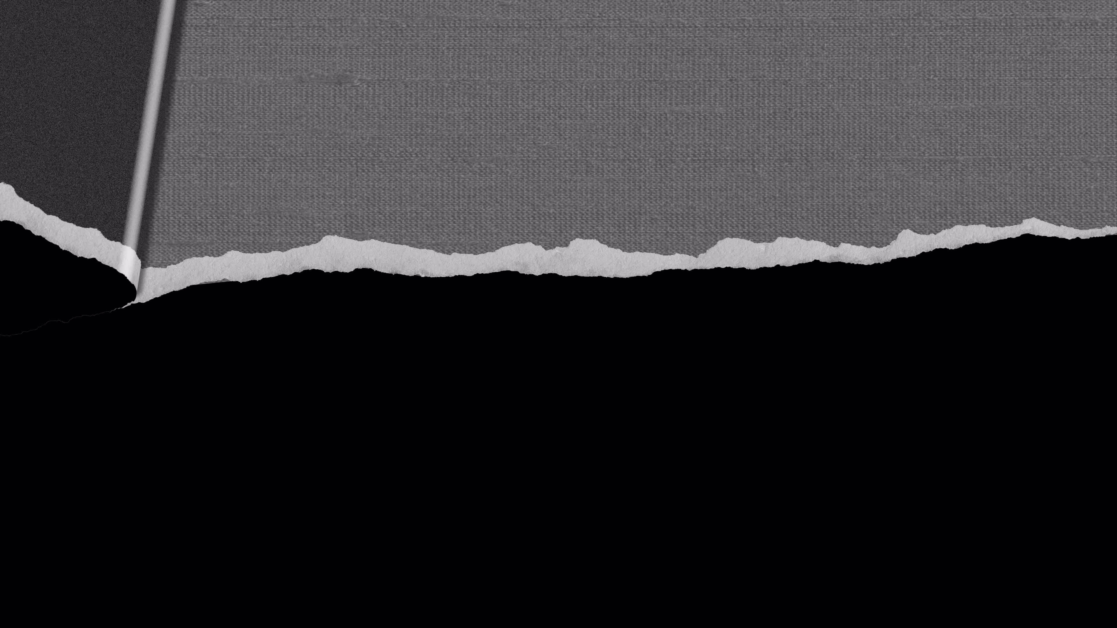 Ripped sheet of paper from right to left on alpha channel. Empty space