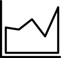 Line wave graph chart icon in flat style. vector