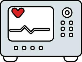 ECG Machine Icon in gray and white color. vector