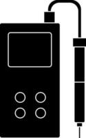 Isolated Ph Meter Icon In black and white Color. vector