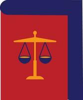 Law book in red and blue color. vector