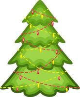 Green decorative Christmas Tree design. vector