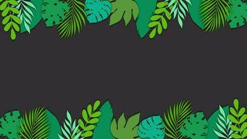Summer frame background. The frame of tropical leaves over alpha channel. Cartoon leaf frame. Frame with summer green exotic leaves. Empty space. Summer season greeting. video