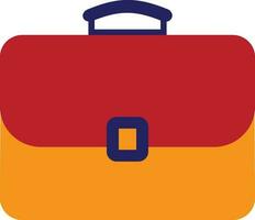 Orange and red briefcase bag on white background. vector