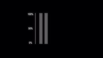 White fluctuating bar graph showing financial data on alpha channel background. Data reporting bar chart. Visual graph. Semester report to shareholders. Professional look. video