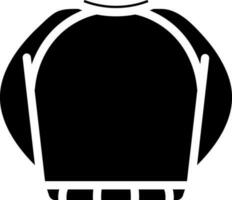 black and white Color Sweater Icon In Flat Style. vector