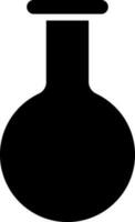 Illustration of Round Beaker Icon In Glyph Style. vector