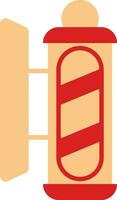 Illustration Of Barber Pole Icon In Red And Orange Color. vector