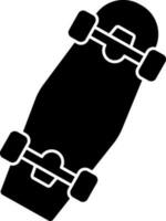 Skateboard Icon In black and white Color. vector