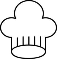 Black line art illustration of Chef hat icon. vector