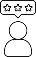 User Rating Icon Or Symbol In Black Thin Line. vector