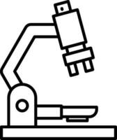 Microscope Icon In Black Outline. vector