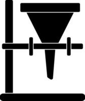 Illustration Of Filter Or Funnel Stand Icon In black and white Color. vector