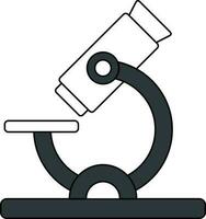 Illustration Of Microscope Icon In White And Gray Color. vector
