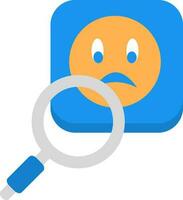 Colorful Searching Sad Emoji Icon. vector