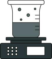 Isolated Analytical Balance With Flask Icon In White And Gray Color. vector