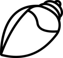 Conch Icon In Black Line Art. vector