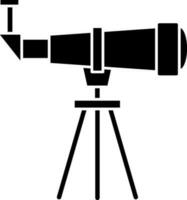 Isolated black and white Telescope Icon in Flat Style. vector