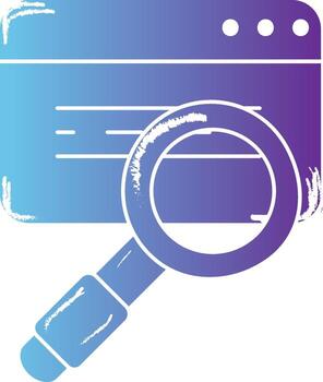 Doodle Style Search Webpage Icon In  Gradient Color. vector