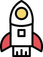 Rocket Icon In Flat Style. vector