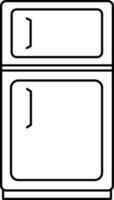 Line art pictogram of refrigerator icon in black color. vector
