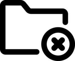 Eliminar carpeta icono en plano estilo. vector