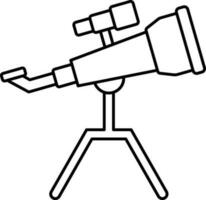 ilustración de telescopio icono en Delgado línea Arte. vector