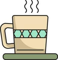 Steaming Out Of Tea Or Coffee Cup Flat Icon. vector