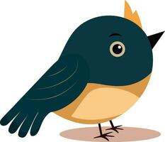 Isolated Titmouse Bird Icon In Flat Style. vector