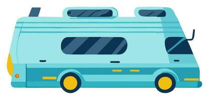 Illustration of Bus Element In Turquoise Color. vector