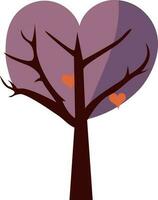 aislado corazón árbol rama icono en plano estilo. vector