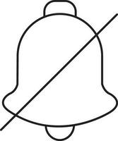 No Bell Or Silent Icon In Line Art. vector