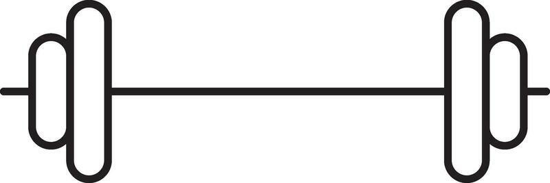 Isolated Barbell Icon In Line Art.