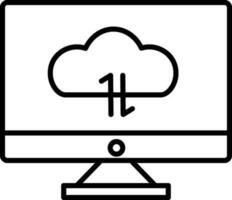 nube informática icono en plano estilo. vector