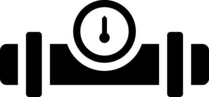 Pipeline meter icon in Black and White color. vector
