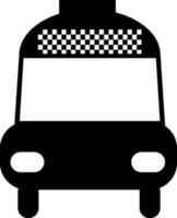 Black and White taxi icon in flat style. vector