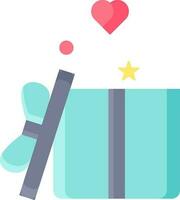 Vector Illustration of Open Gift Box Icon in Flat Style.