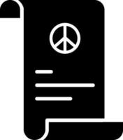 Scroll paper or peace letter icon in Black and White color. vector