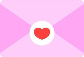 Love letter or mail icon in pink and red color. vector